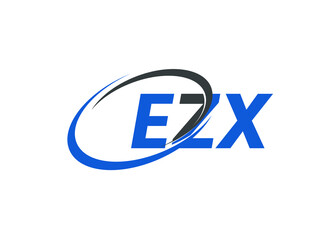 EZX letter creative modern elegant swoosh logo design