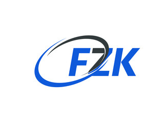 FZK letter creative modern elegant swoosh logo design