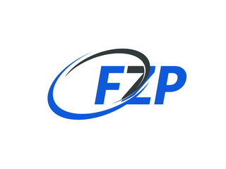 FZP letter creative modern elegant swoosh logo design