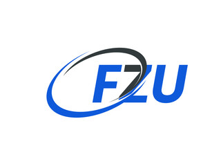 FZU letter creative modern elegant swoosh logo design
