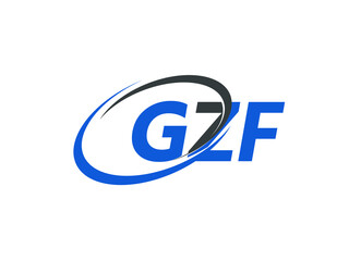 GZF letter creative modern elegant swoosh logo design
