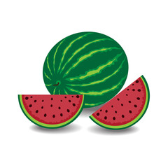 Hydrating watermelon isolated on a white background