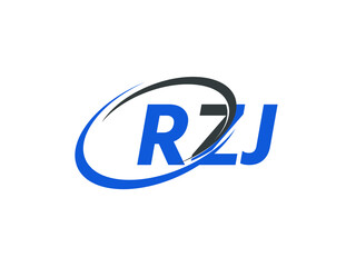 RZJ letter creative modern elegant swoosh logo design