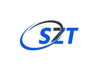 SZT letter creative modern elegant swoosh logo design