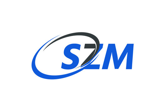 SZM letter creative modern elegant swoosh logo design