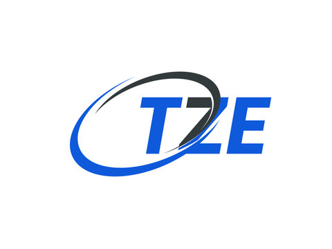 TZE letter creative modern elegant swoosh logo design