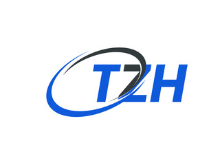TZH letter creative modern elegant swoosh logo design