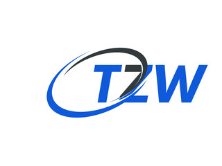 TZW letter creative modern elegant swoosh logo design