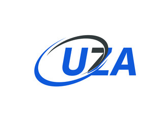 UZA letter creative modern elegant swoosh logo design