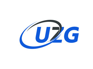 UZG letter creative modern elegant swoosh logo design