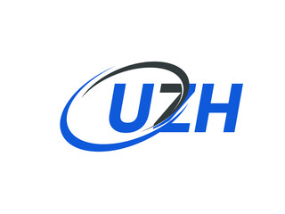 UZH letter creative modern elegant swoosh logo design