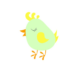Cute little chick, a funny bird color icon