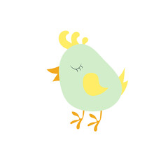 Cute little chick, a funny bird color icon