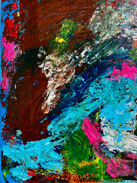 acrylic painting, abstract painting with a variety of striking colors