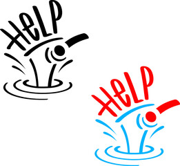 Help - an abstract image, drowning persons hand sticking out of the water
