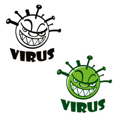 Virus - cartoon image of a virus, epidemic, bacillus