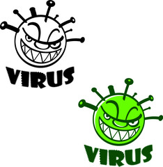 Virus - cartoon image of a virus, epidemic, bacillus