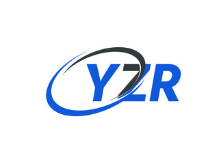 YZR letter creative modern elegant swoosh logo design