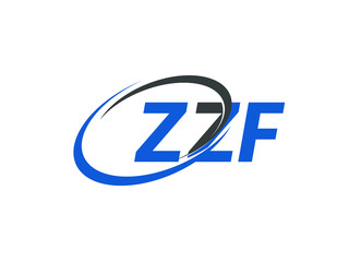 ZZF letter creative modern elegant swoosh logo design