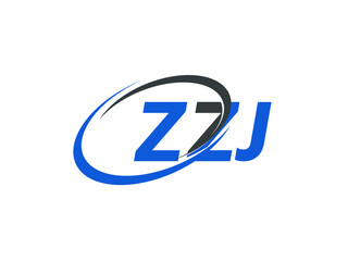 ZZJ letter creative modern elegant swoosh logo design