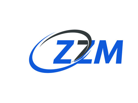 ZZM letter creative modern elegant swoosh logo design