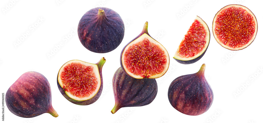 Wall mural fig fruits isolated on white background