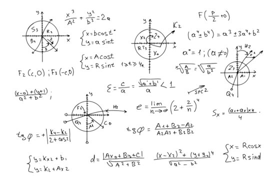 mathematical formulas, scientific schemes. vector