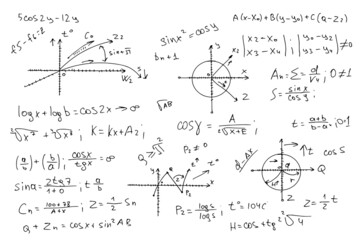 mathematical formulas, scientific schemes. vector