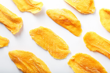 Dried fruit slices from organic ripe mango