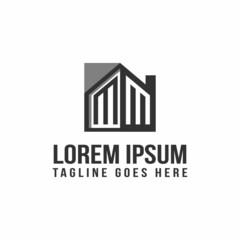 MM letter shape home logo icon vector illustration design template