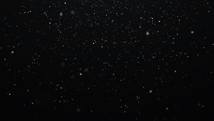 Dust particle glow. Energy flow on a black background. Abstract background of particles. 3D rendering.