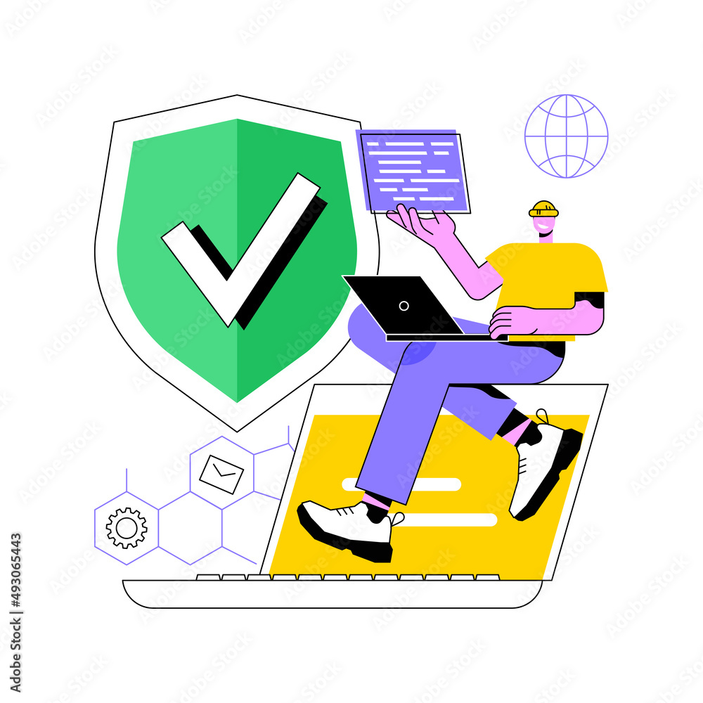 Poster privacy engineering abstract concept vector illustration. security engineering, privacy model, safet