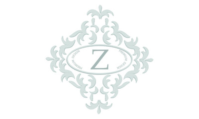 Floral monogram with the letter Z of the center for postcards, invitations, menus, labels. Graphic design of pages, business sign, boutiques, cafes, hotels, wedding invitations.