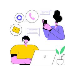 Customer care abstract concept vector illustration. Client outreach, personalized service, customer care experience, corporate communication standard, online tech support abstract metaphor.
