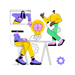 Brainstorming abstract concept vector illustration. Teamwork, brainstorming tools, idea management, creative team, working process, finding solution, startup collaboration abstract metaphor.