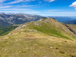 landscape in the mountains,  Oslea Ridge, Valcan Mountains, Romania 