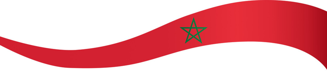 Fototapeta premium Morocco flag wave isolated on png or transparent background,Symbol Morocco,template for banner,card,advertising ,promote,and business matching country poster, vector illustration