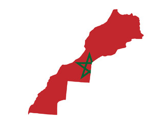 Morocco  flag on map isolated  on png or transparent  background,Symbol of  Morocco ,template for banner,advertising, commercial, and business matching country,vector illustration
