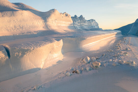 extreme icebergs from aerial view