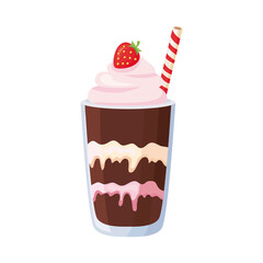 sorbet with strawberry