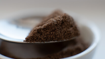 useful powdered dietary supplements. Organic food supplements macro photo