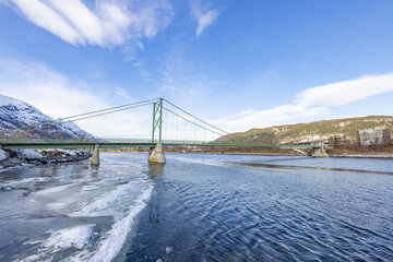 Old bridge over  river Vefsna,Helgeland,Northern Norway,scandinavia,Europe