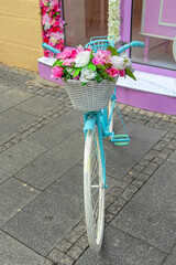 Fototapeta na wymiar Flowers in Bike Basket