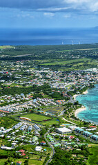Aerial view of the south coast near Saint-Francois, Grande-Terre, Guadeloupe, Lesser Antilles, Caribbean.