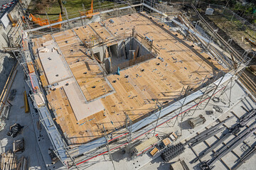 Baustelle in Luzern, Schweiz