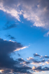 Naklejka na ściany i meble clouds at sunrise time. cirrocumulus. 