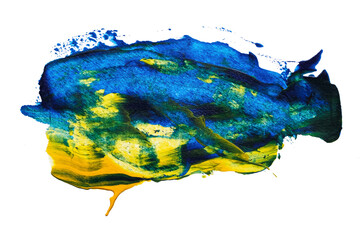 abstract acrylic watercolor paint brush stroke texture isolated on white background for logo and...