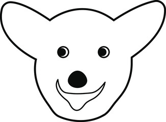 Dog head logo vector icon line art on a white background