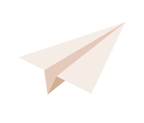 Paper air plane flying. Origami paper plane icon. Aircraft sign. Vector flat illustration