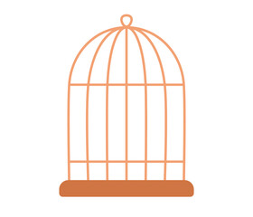Bird cage icon. Empty birdcage. Vector flat illustration
